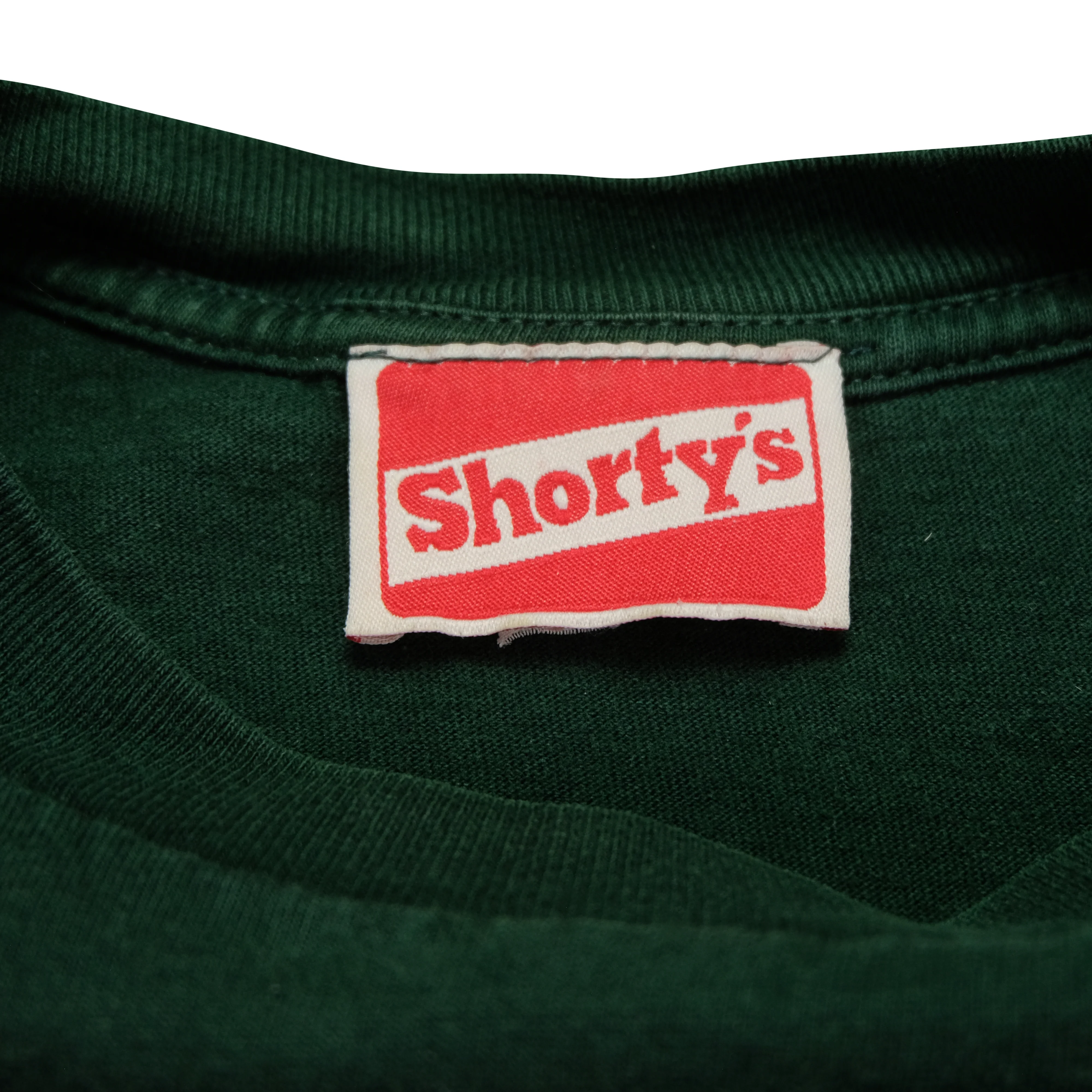 Vintage SHORTY'S Skateboards Chad Muska T Shirt 90s Green M - Image 4