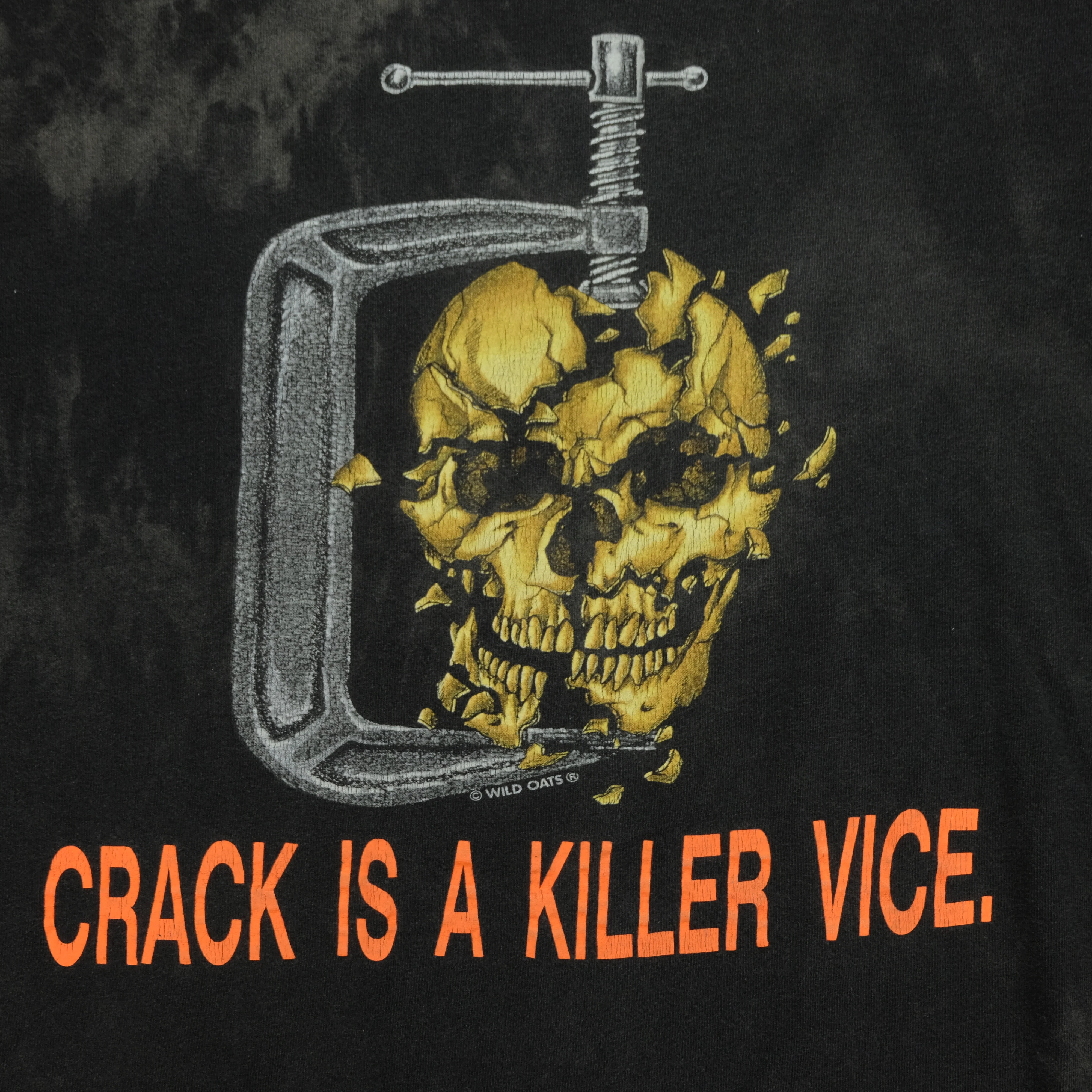 Vintage SIGNAL Crack is a Killer Vice Crushed Skull T Shirt 90s Black L - Image 8
