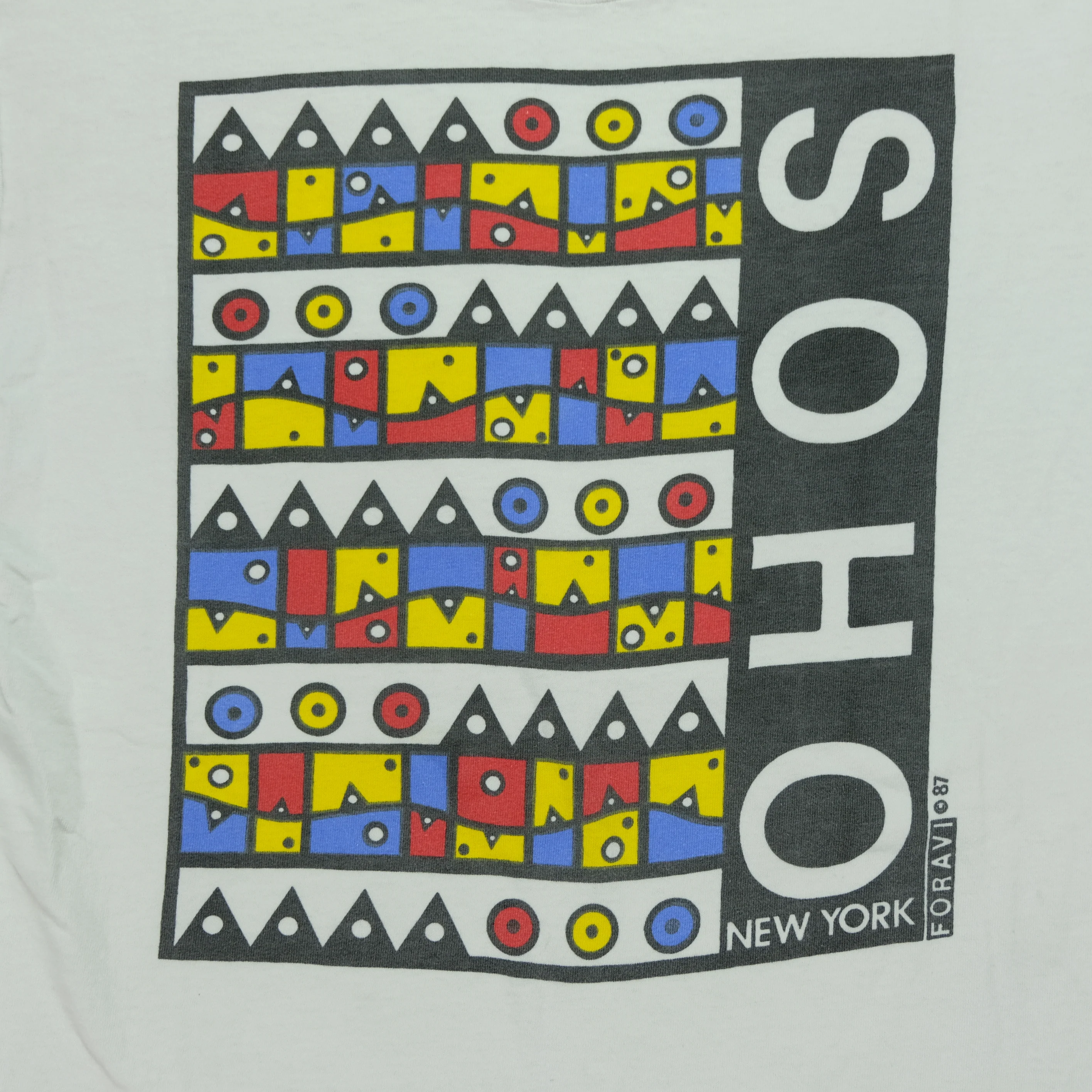 Vintage Soho New York Foravi Art 1987 T Shirt 80s White L - Image 3