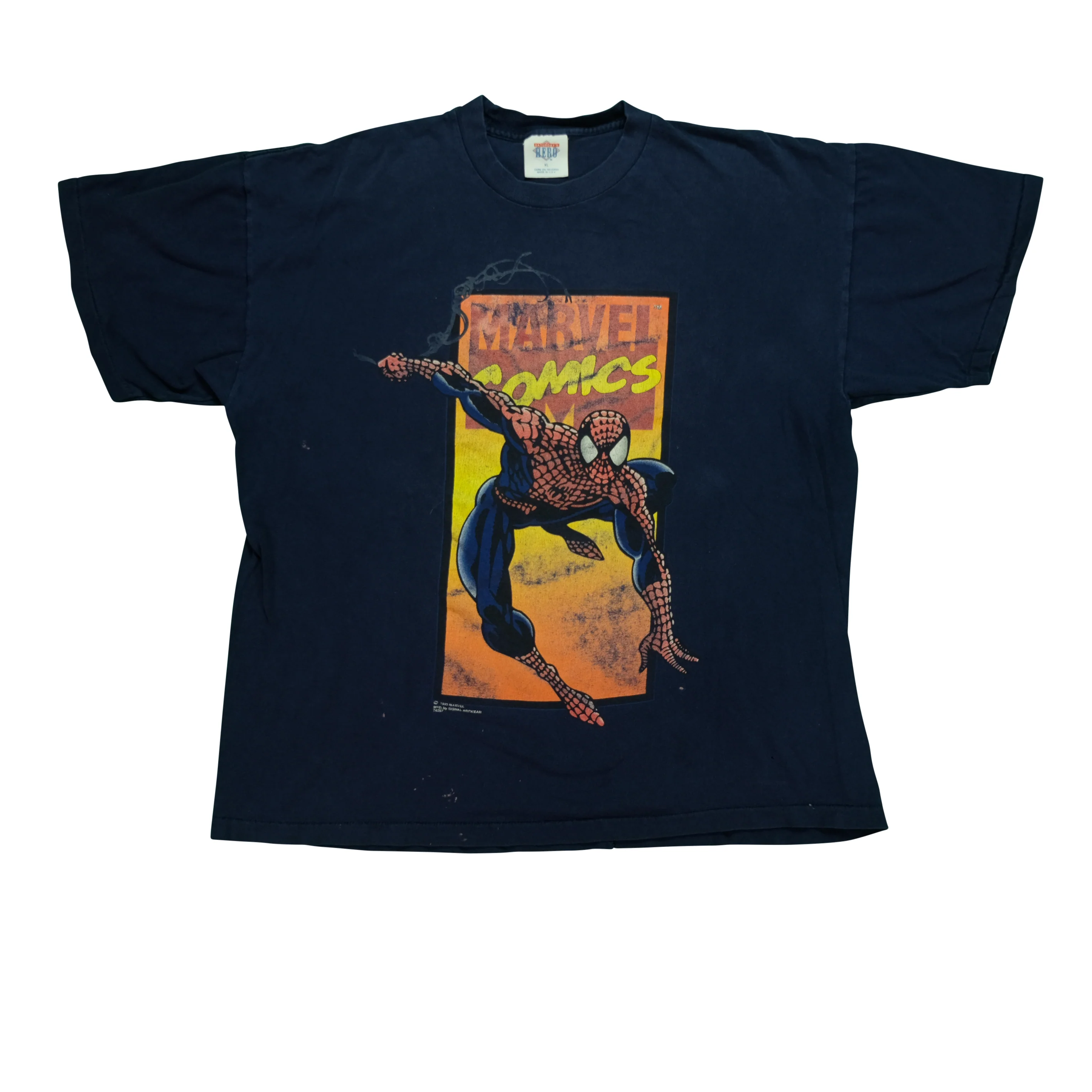 Vintage Spider-Man Marvel Comics 1993 T Shirt 90s Navy Blue XL - Image 2