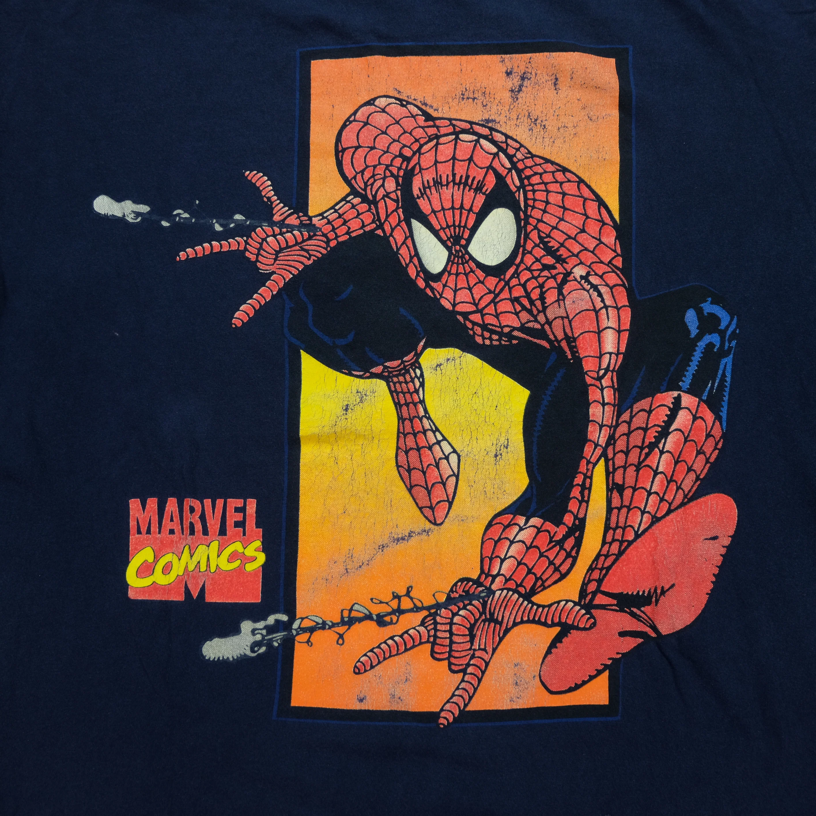 Vintage Spider-Man Marvel Comics 1993 T Shirt 90s Navy Blue XL - Image 8