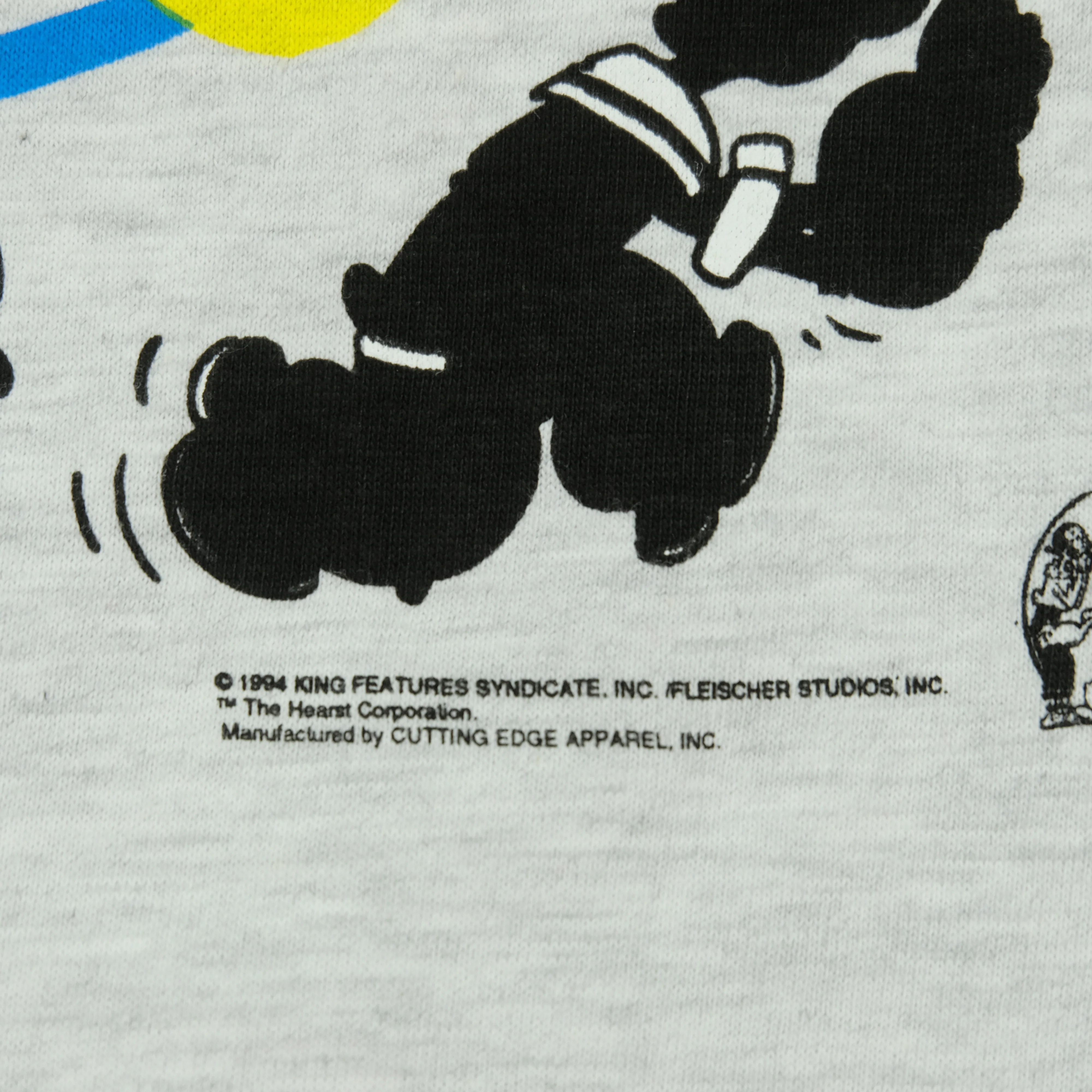 Vintage STREETWORKS Popeye Spinach Pow 1994 T Shirt 90s White XL - Image 4