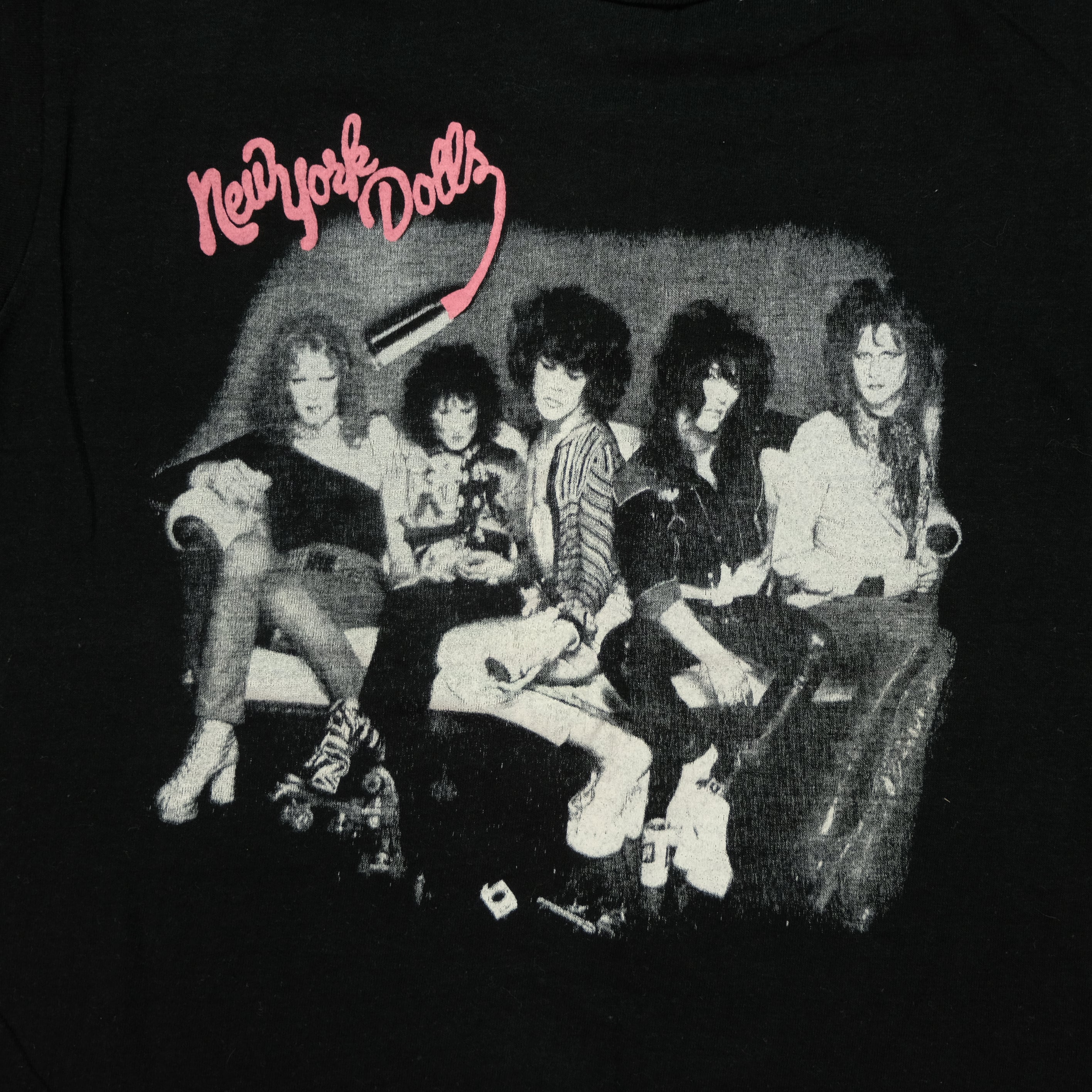 Vintage TEE JAYS New York Dolls Punk Rock Band T Shirt 90s Black M - Image 3