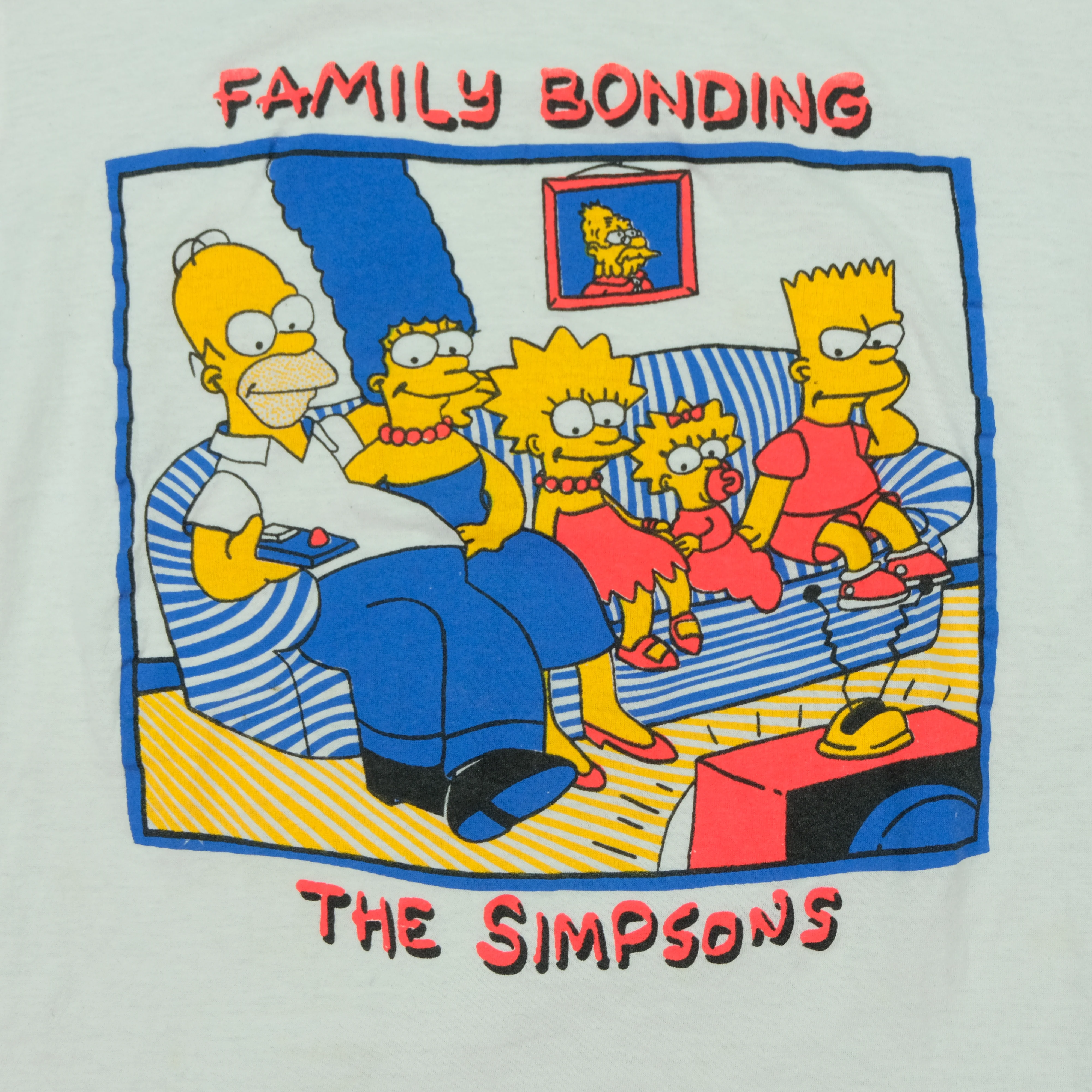 Vintage The Simpsons Family Bonding T Shirt 80s 90s White - Image 3