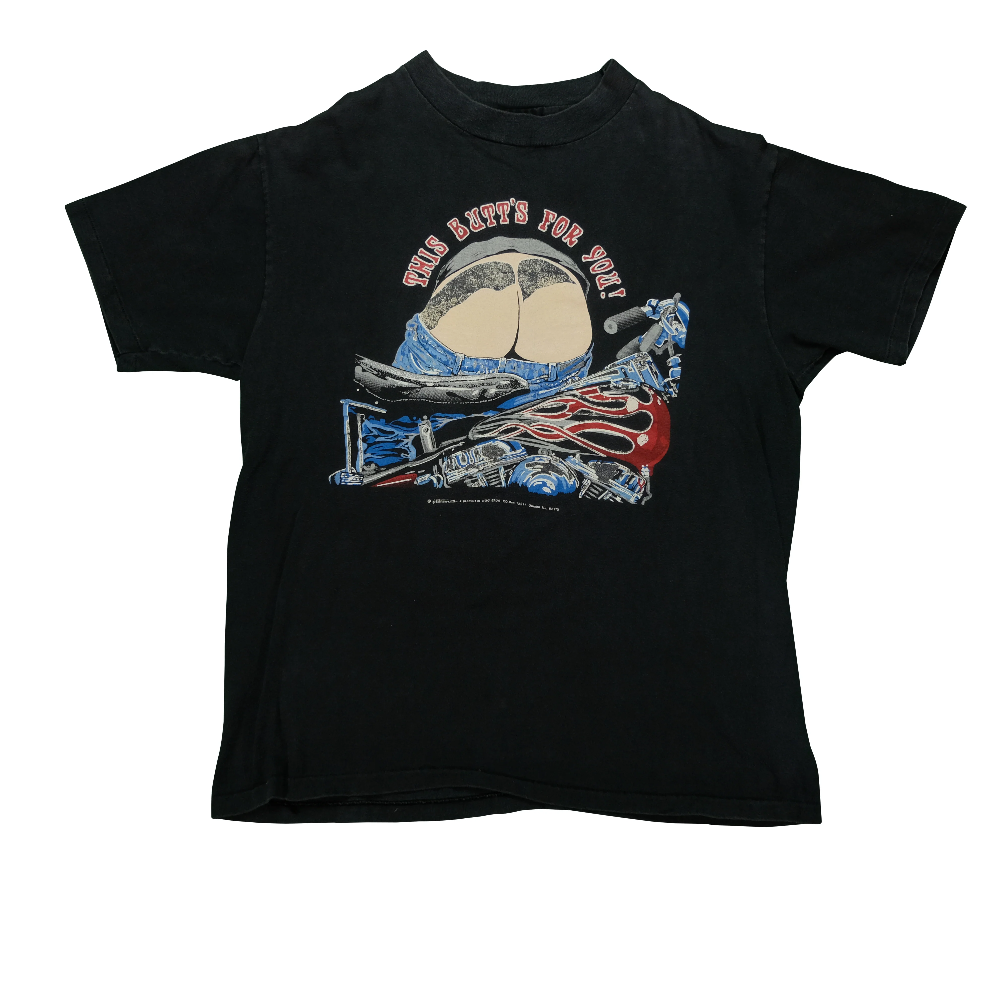 Vintage This Butt's For You Biker T Shirt 80s Black L