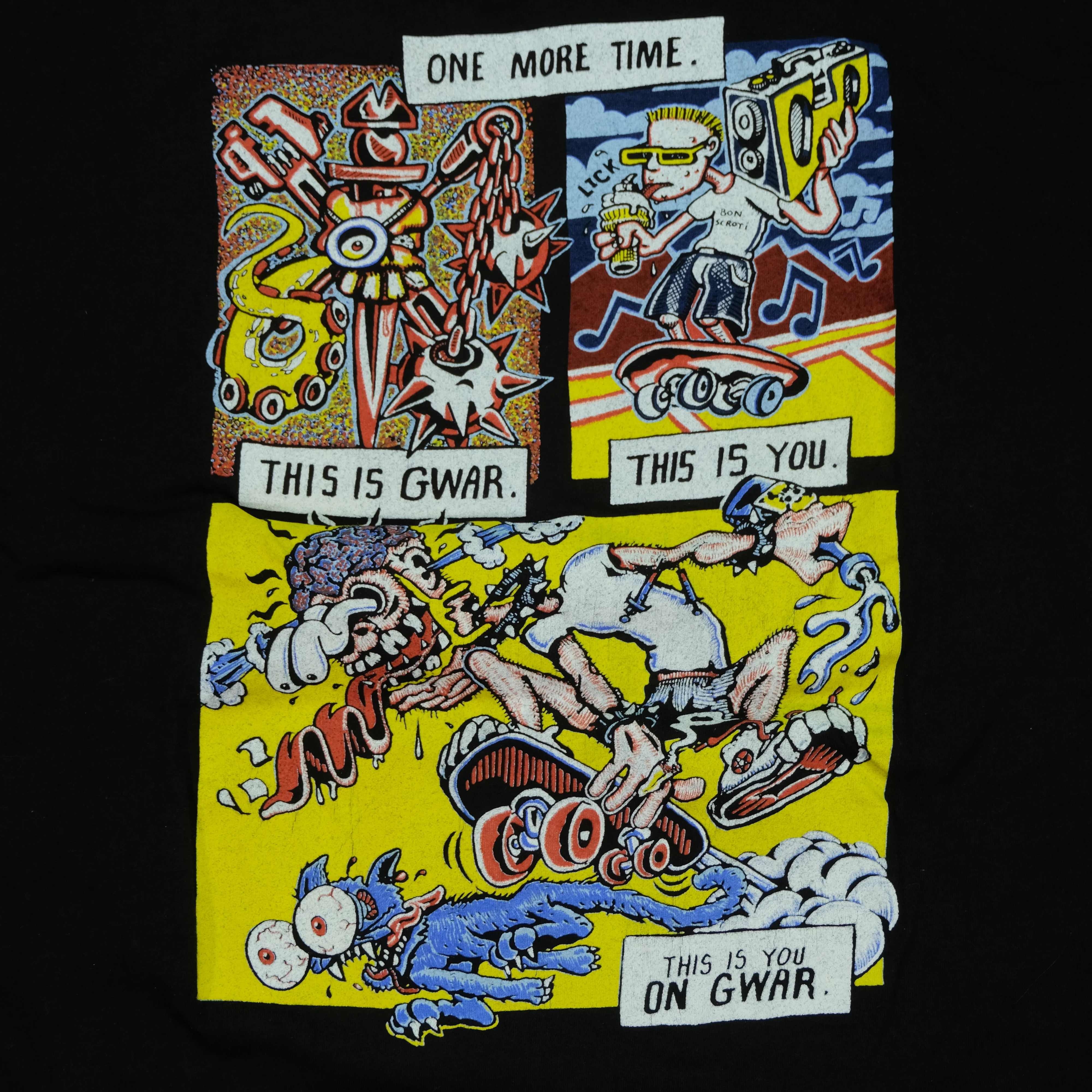 Vintage This Is You On Gwar Comic Strip Tour T Shirt 90s Black XL - Image 7