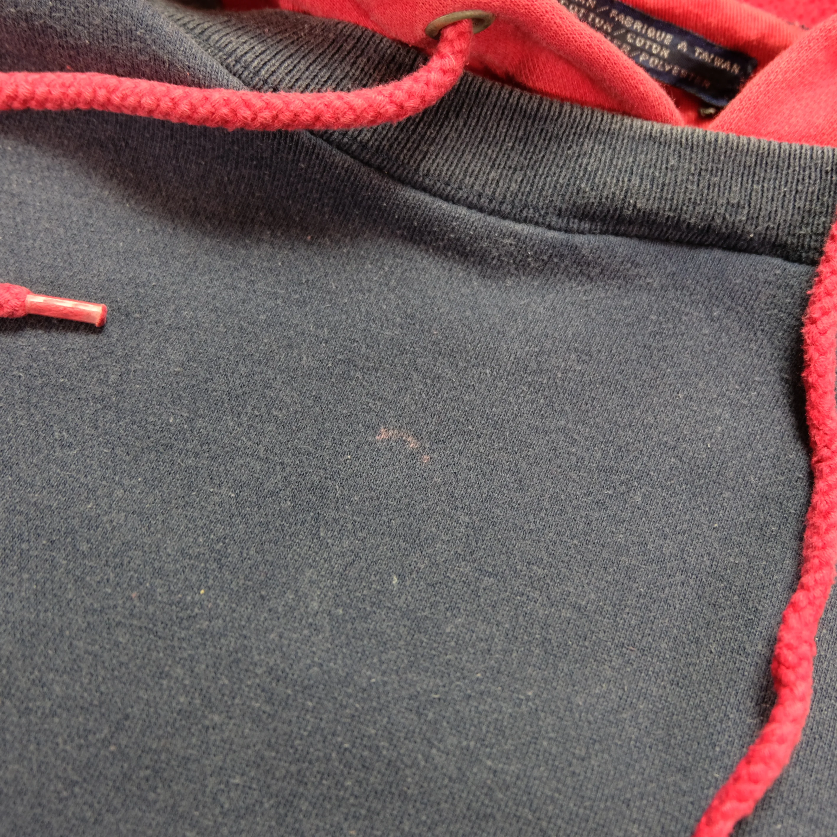 Vintage TOMMY HILFIGER Lion Crest Spell Out Flag Hoodie Sweatshirt 90s Navy Red XL - Image 5