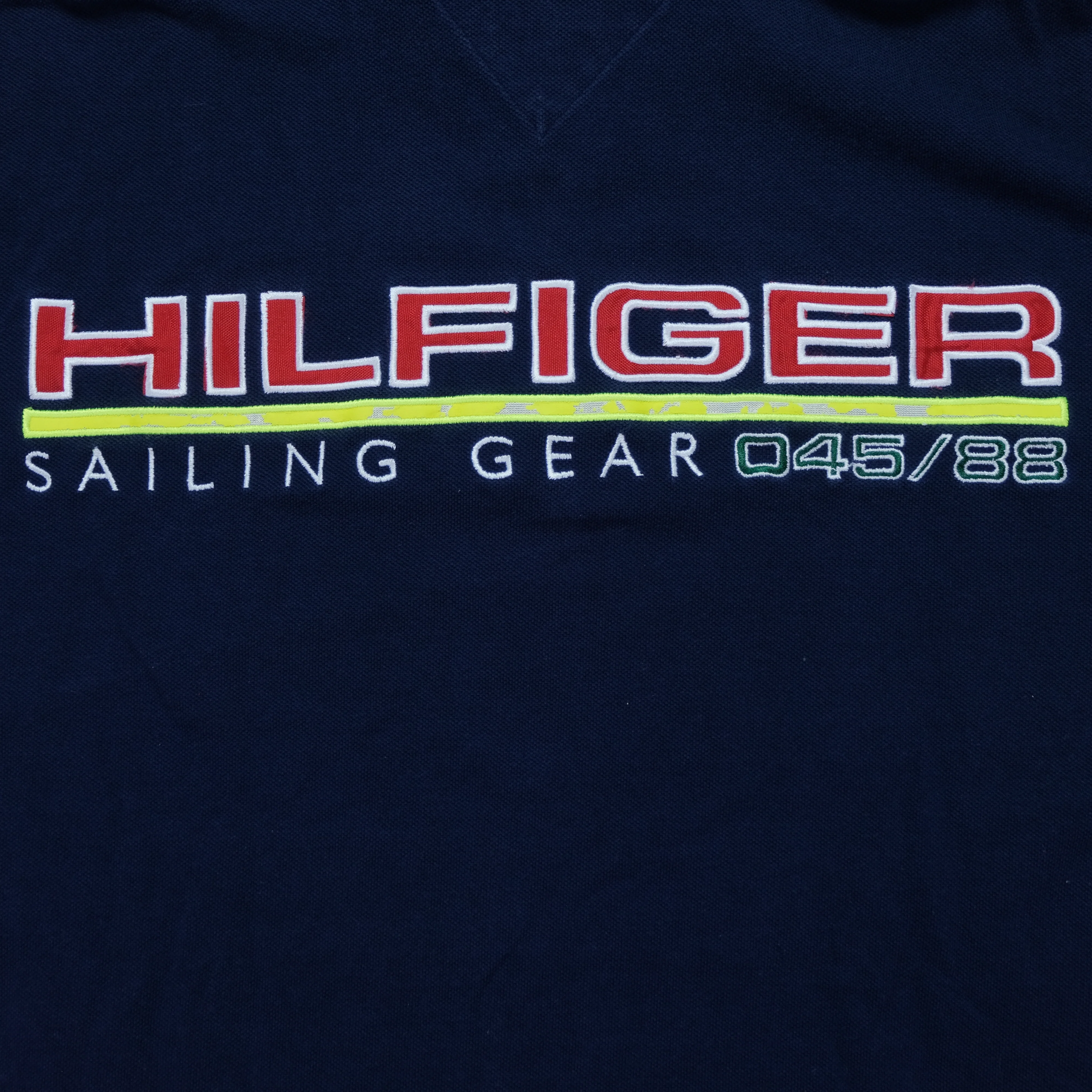 Vintage TOMMY HILFIGER Sailing Gear Spell Out Flag Polo Shirt 2XL - Image 7