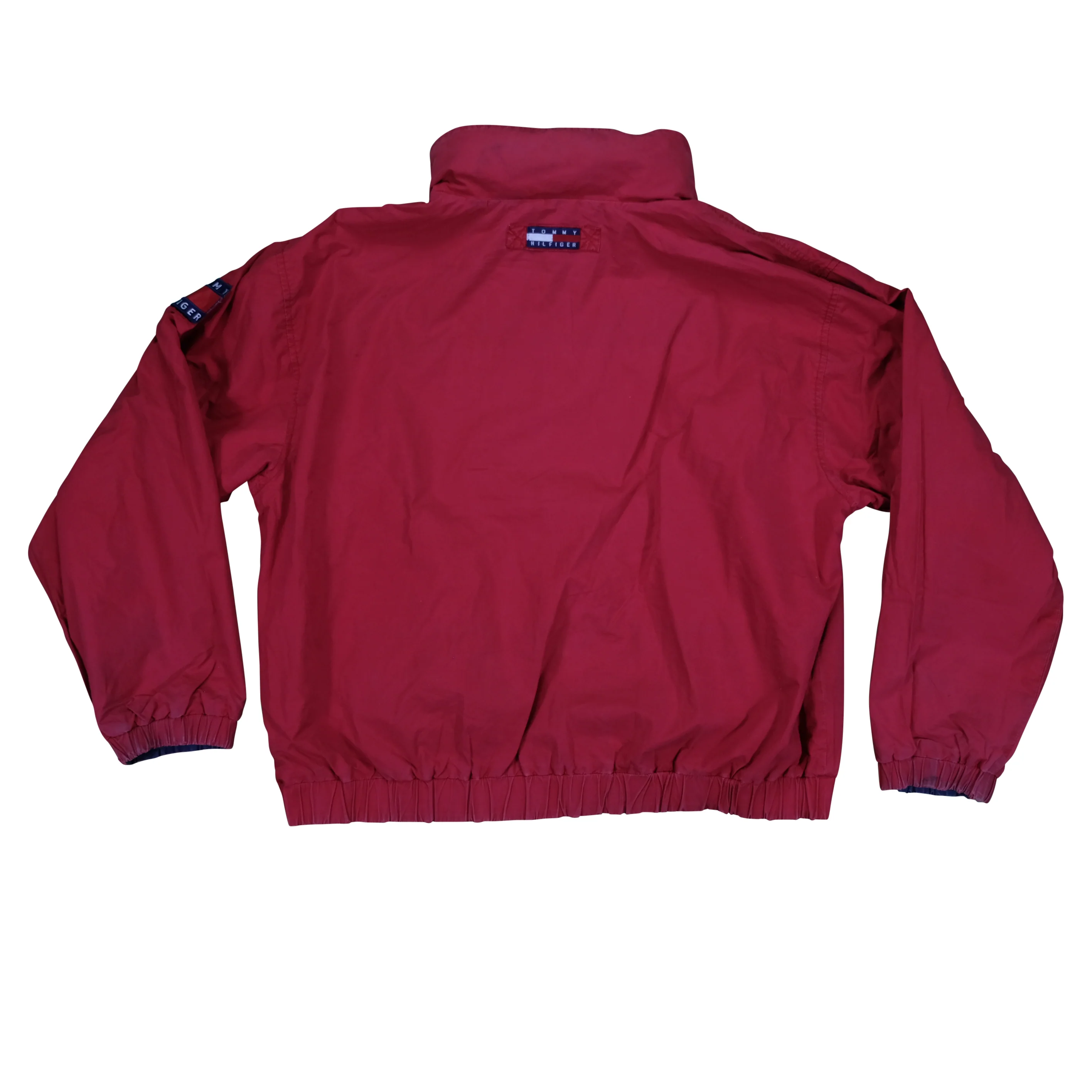 Vintage TOMMY HILFIGER Spell Out Flag Reversible Sailing Jacket 90s Red Navy Blue XL - Image 4