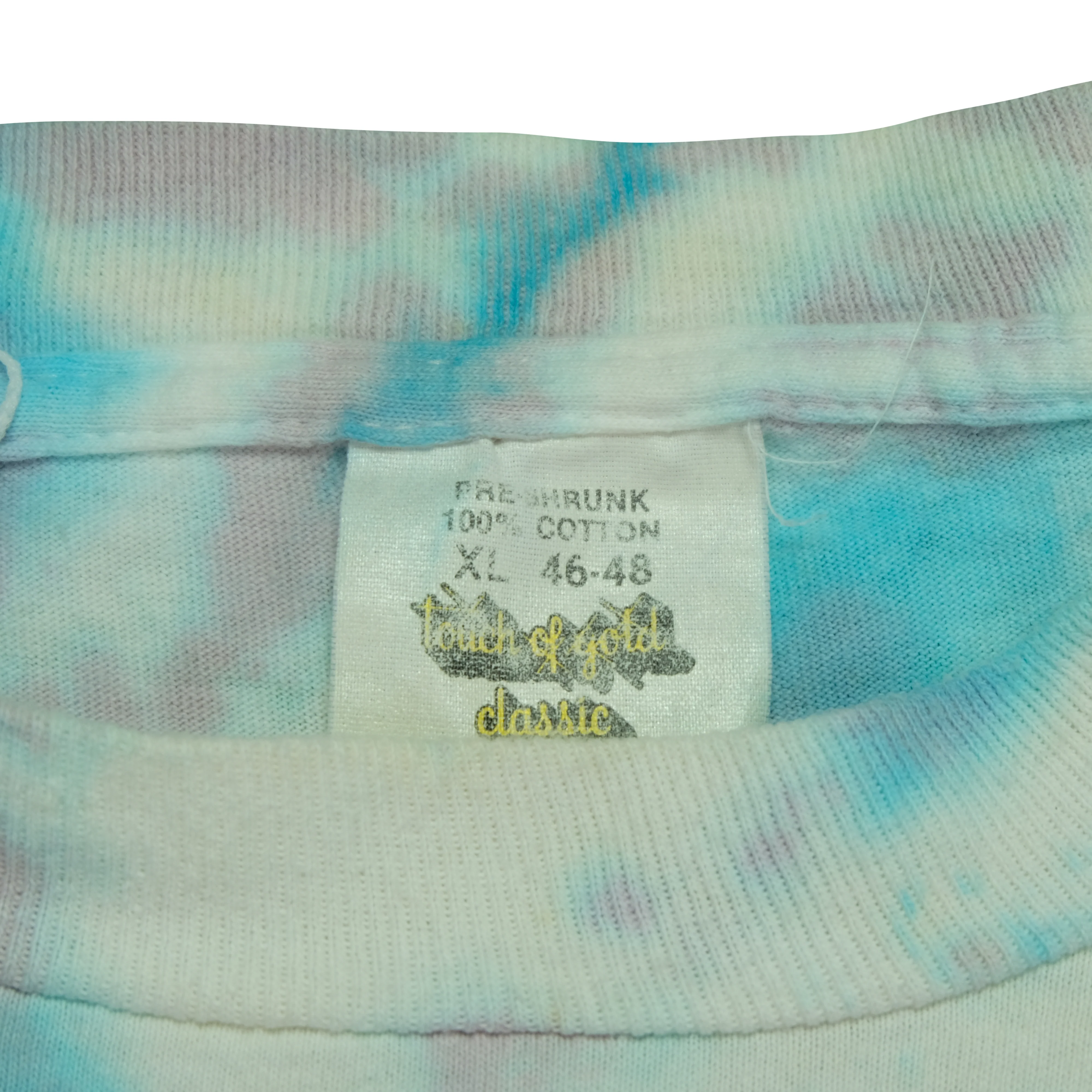 Vintage TOUCH OF GOLD Neil Young & The Bluenotes The Dawn Of Power Swing Tour Sponsored by Nobody 1988 Tie Dyed T Shirt 80s Blue XL - Image 4