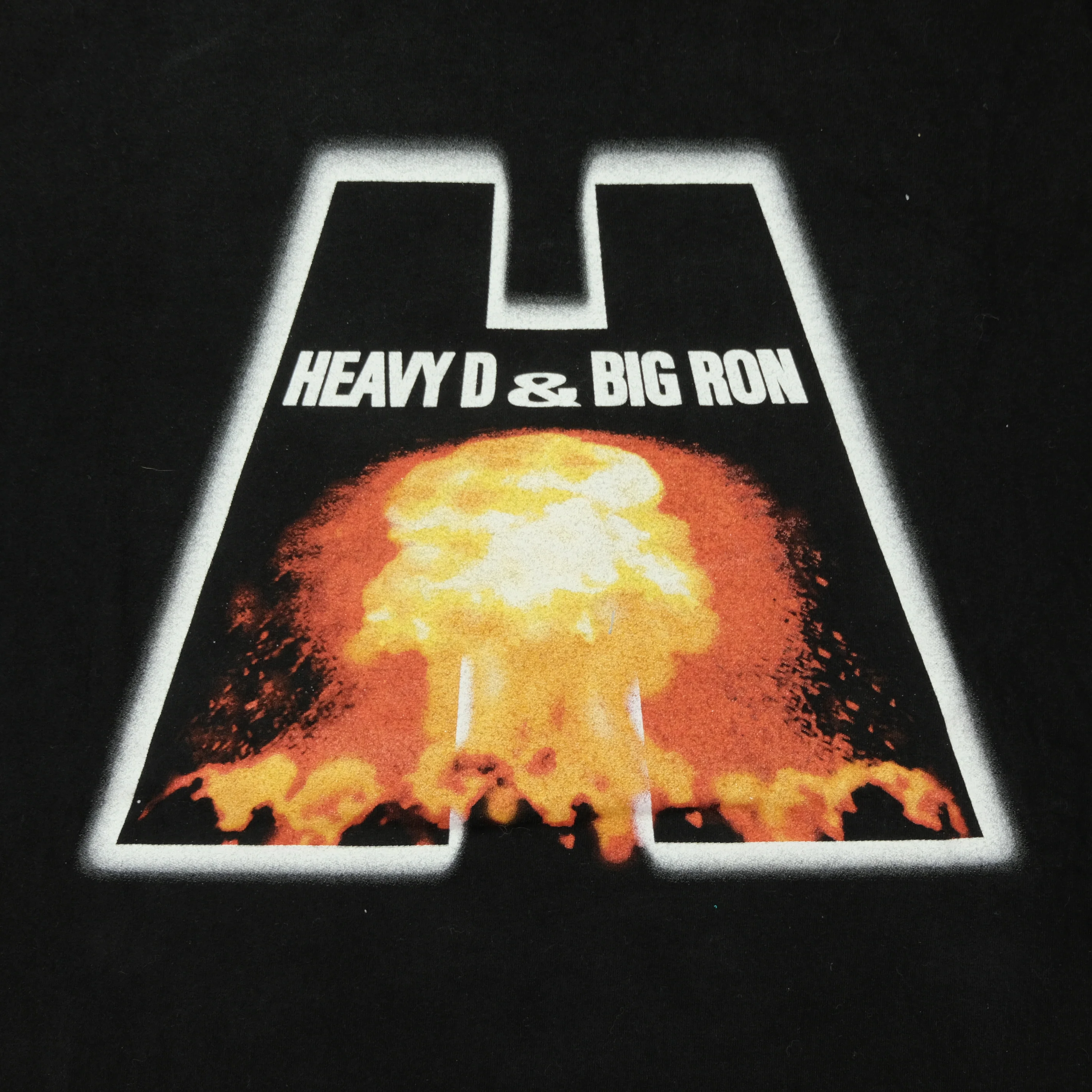 Vintage TULTEX The Harris Brothers Heavy D & Big Ron H-Bomb Wrestling T Shirt 90s Black XL - Image 4