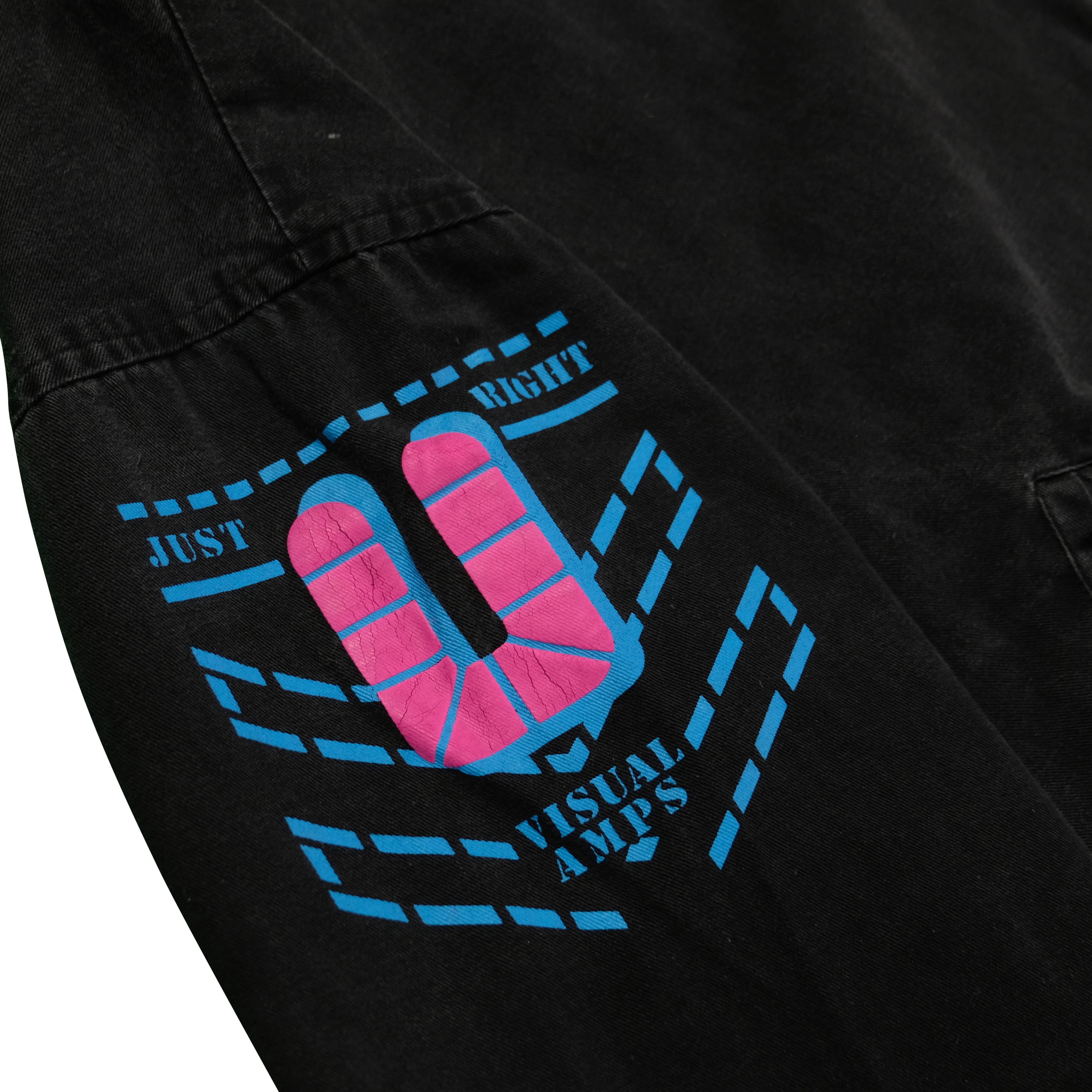 Vintage U-MEN Spell Out Neon Graphic 1986 Full Zip Black Bomber Jacket 80s Black - Image 5