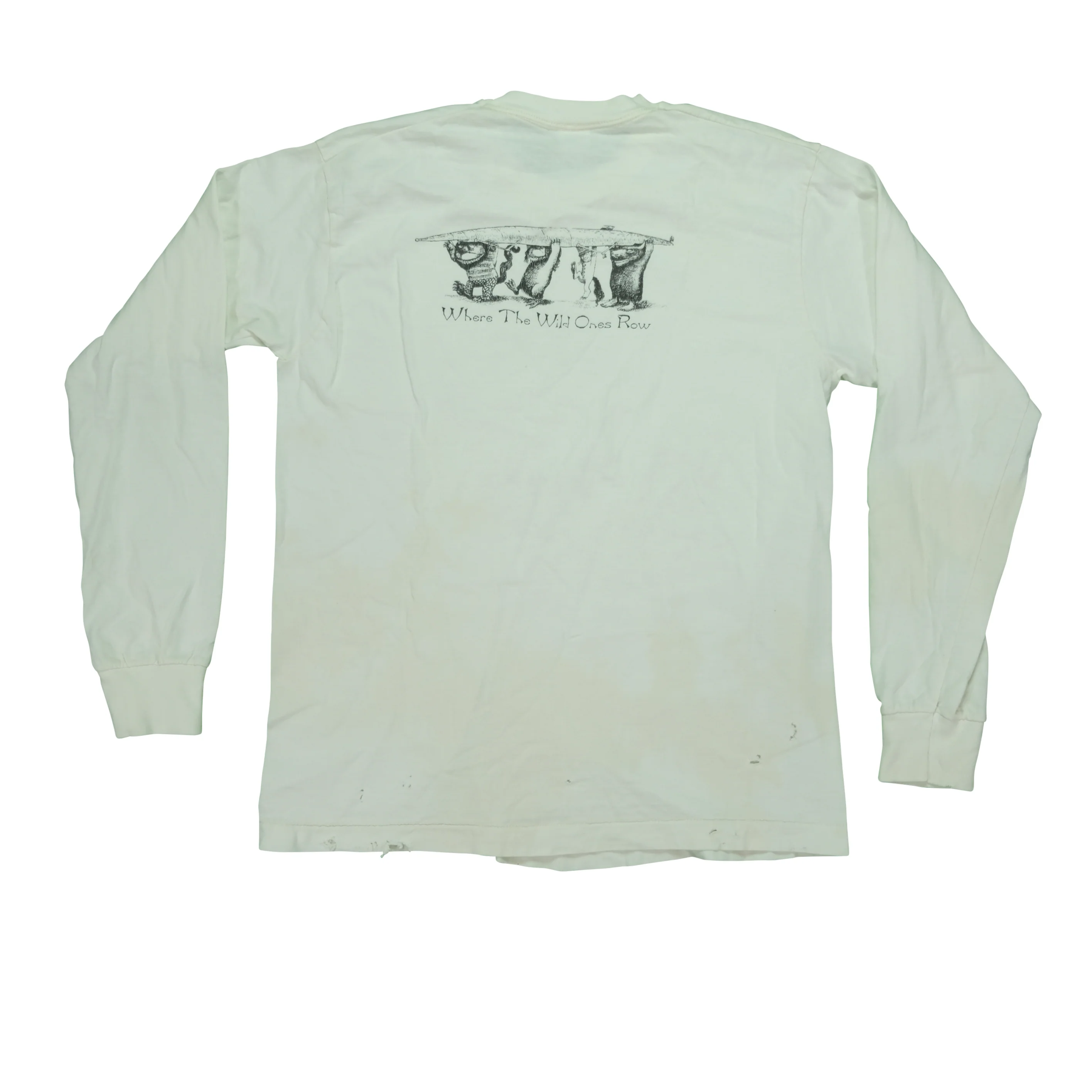 Vintage Where The Wild Ones Row Long Sleeve T Shirt 90s White L