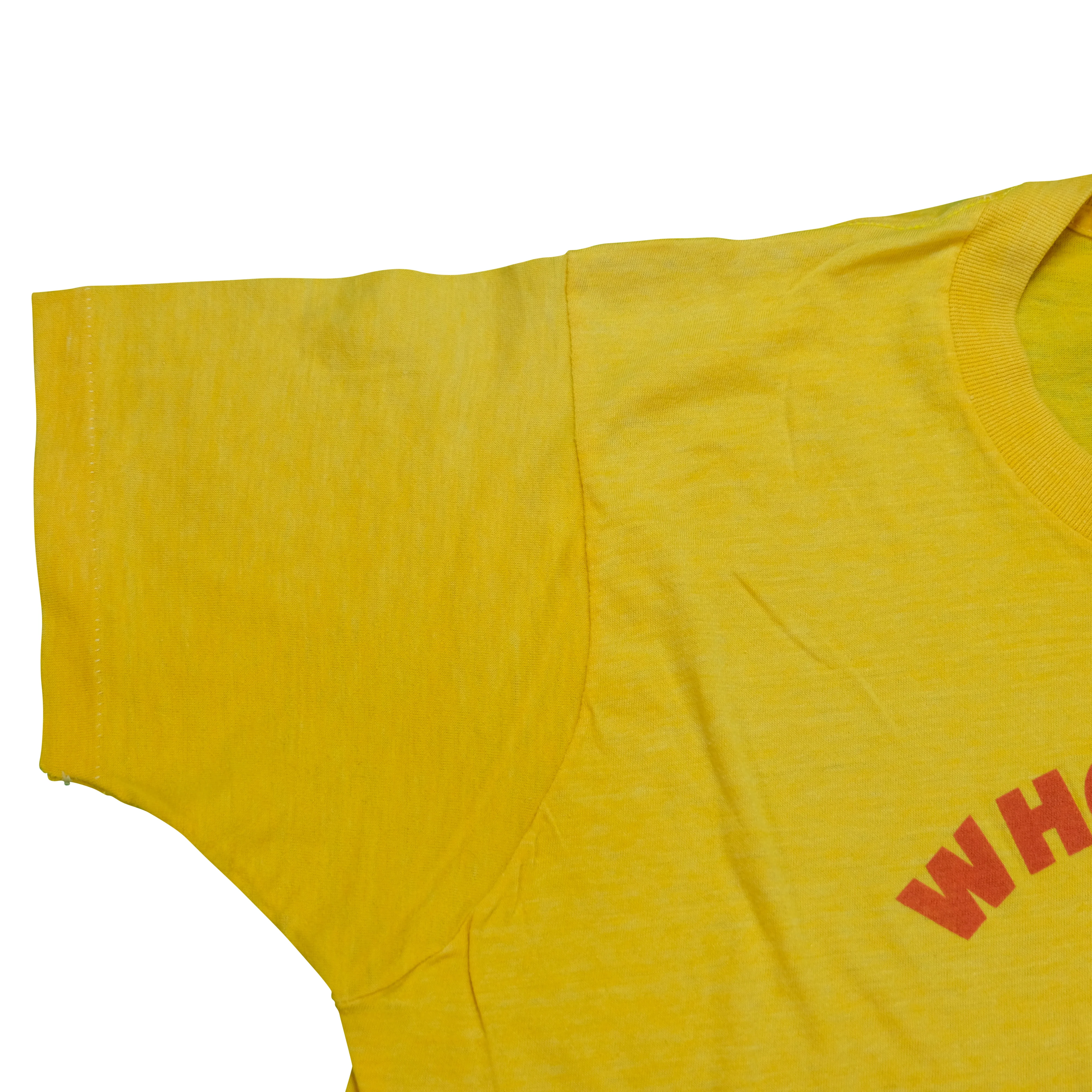 Vintage Who Shot Bobby Knight T Shirt 80s Yellow - Image 5