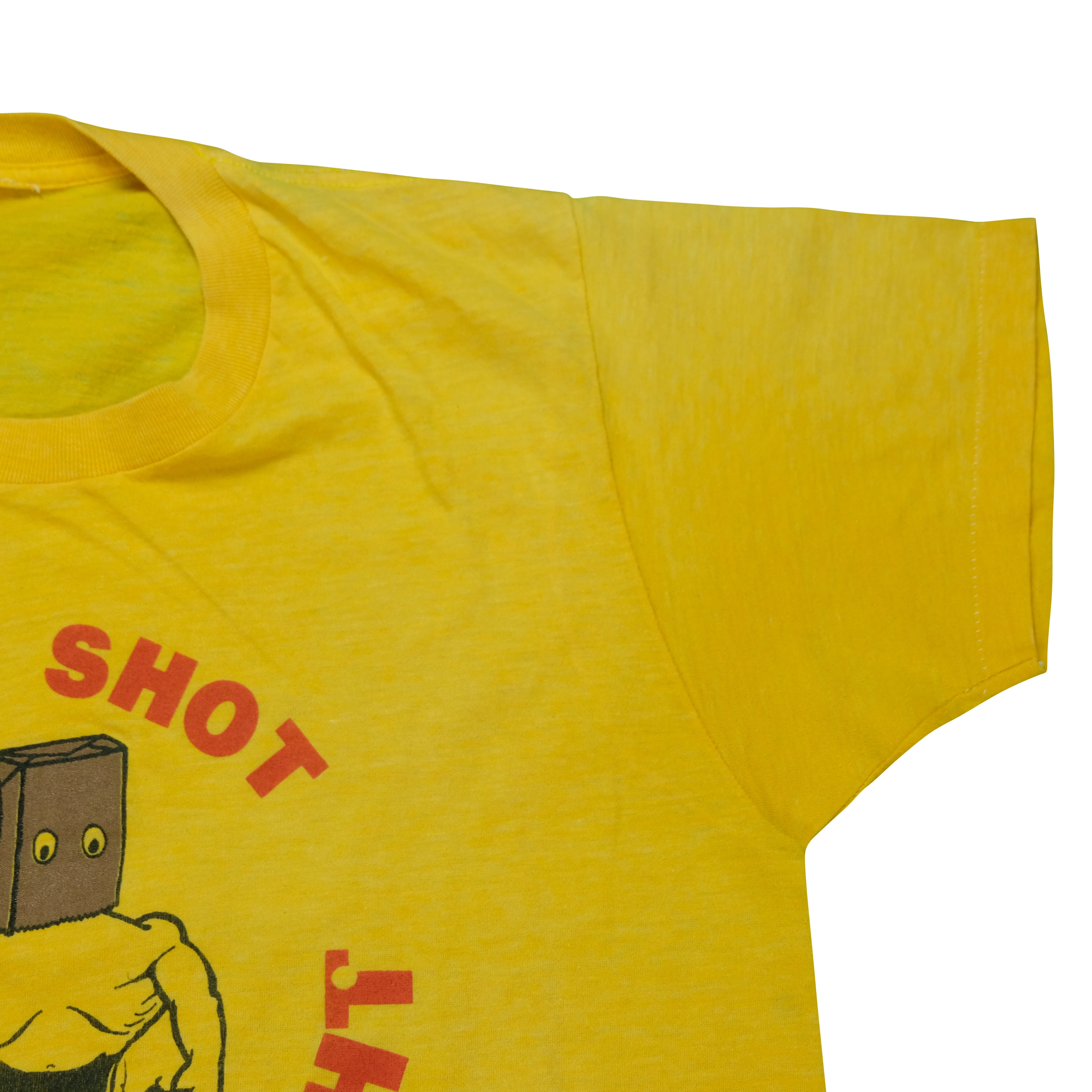 Vintage Who Shot Bobby Knight T Shirt 80s Yellow - Image 6