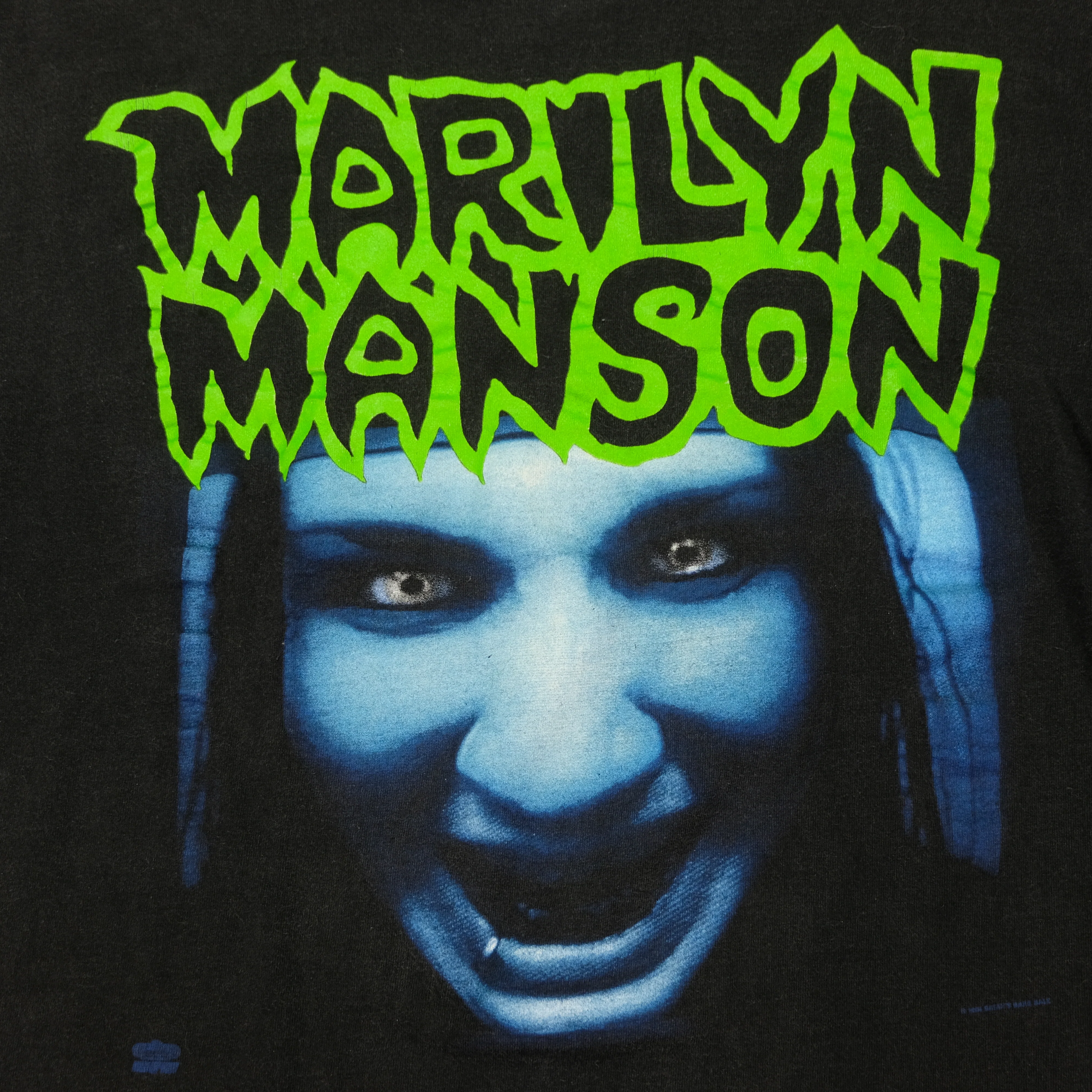 Vintage WINTERLAND Marilyn Manson 1994 Long Sleeve Ringer T Shirt 90s Black L - Image 3