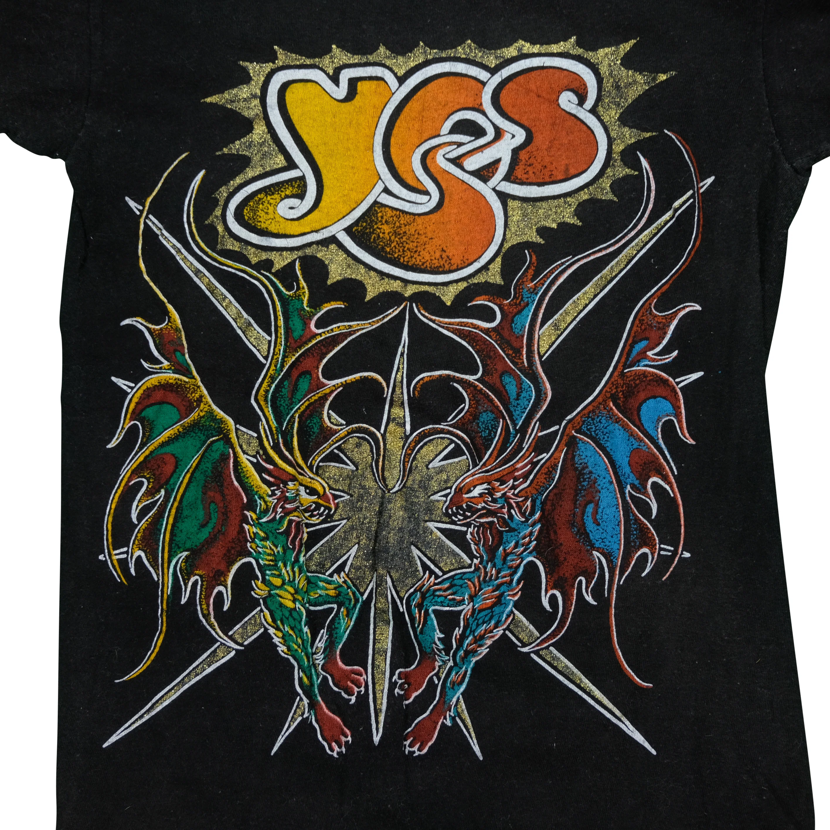 Vintage Yes Rock Band On Tour Dragon Medusa T Shirt 80s Black M - Image 5
